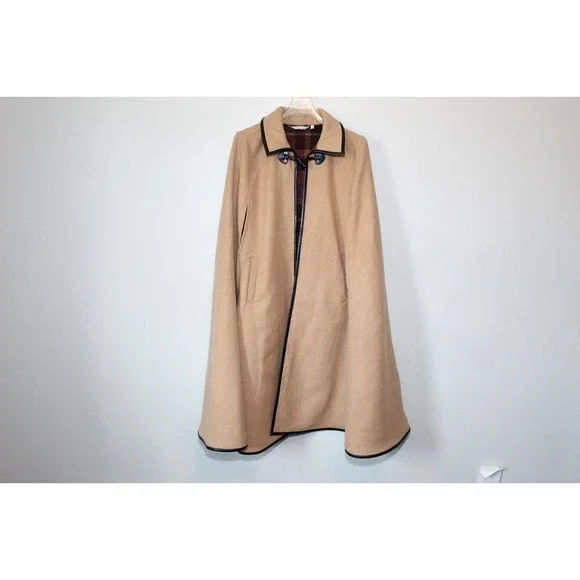 Soft Surroundings Newstead Abby Cape Jacket Tan Poncho Womens Size Medium H14415 - Picture 2 of 16